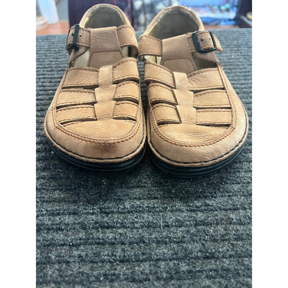 Birkenstock Footprints Tan Leather Fisherman Shoes Mary Jane EU 41 US 10 Women G - Picture 2 of 13